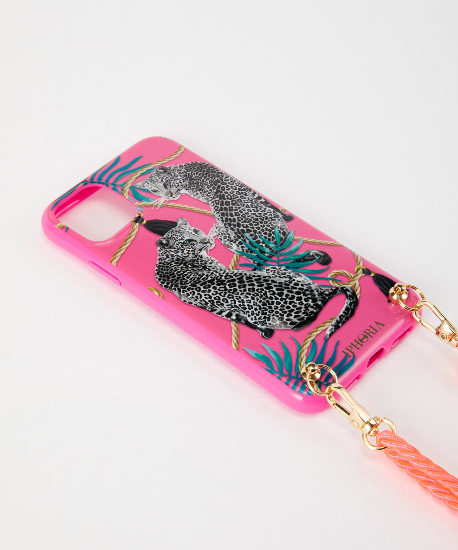 IPHORIA - Necklace Case for Apple iPhone 11 - Pink Leopard